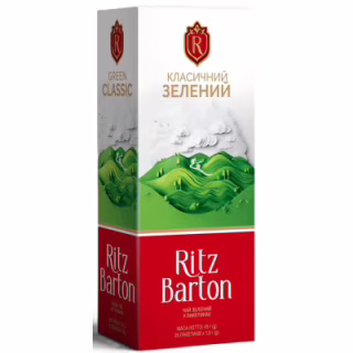 Чай Ritz Barton Класичний Зелений 25 пакетиків по 1.8 г (4820279611280)