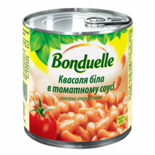 Овочева консервація Bonduelle Квасоля бiла в томатному соусі 400 г (3083680001793)