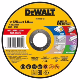 Круг отрезной DeWALT MULTI-MATERIAL, 125x1x22,23мм (DT20595)
