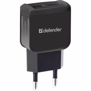 Зарядное устройство Defender EPA-13 black, 2xUSB, 5V/2.1A, package (83840)
