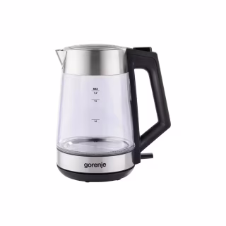 Электрочайник Gorenje 1.7л, 2,200 Вт, strix контроль, скло, нерж (K17OGS)