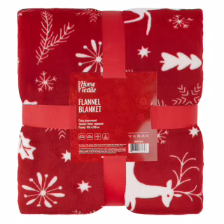 Плед ARDESTO Christmas Flannel 160х200см, 100% полиэстер, олени, красный (ART0126PB)