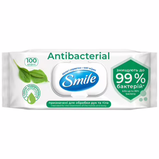 Влажные салфетки Smile Antibacterial с соком подорожника 100 шт. (4823071636741/4823071656466)