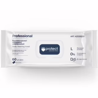 Влажные полотенца Protect Professional Очищающие универсальные 60 шт. (4823071669145)
