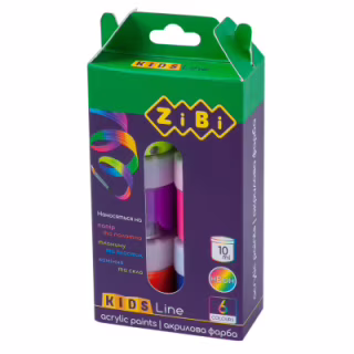 Акрилові фарби ZiBi KIDS Line NEON 6 кольорів по 10мл (ZB.6661)