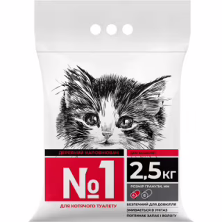 Наполнитель для туалета Super Cat №1 Древесный впитывающий 2.5 кг (6989)