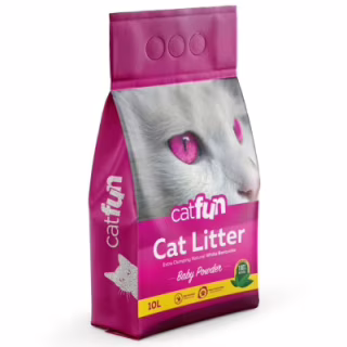 Наповнювач для туалету Catfun бентонітовий з ароматом дитячої присипки 10 л (8683655071490)
