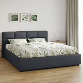 Ліжко м'яке MyBed Nela 160х200 Сіра з підйомним механізмом