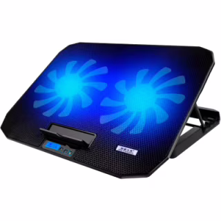 Підставка до ноутбука IceCoorel 10-18", 2*125mm 1400 RPM, 2*USB, 360x260x32 mm, Black (N106)