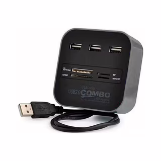 Концентратор Voltronic USB 2.0 to 3xUSB 2.0 + SD/MMC/TF/M2 black (CUB3-B)