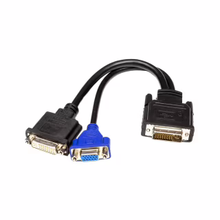 Переходник DVI-I (M) to DVI-D (F) + VGA (F), 0.3m PowerPlant (CA912551)