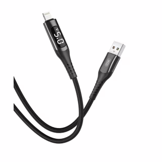 Дата кабель USB 2.0 AM to Lightning 1.0m 2.4A LED black XO (NB162-L-1-BK)