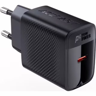 Зарядний пристрій Acefast USB-C 20W + Type-C cable A82 Fast Charger Black (6974316280057)