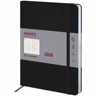 Тижневик Axent датований 2026 Grand Strong, 195х255, чорний (8830-26-01-A)