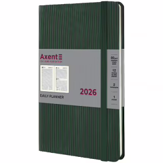 Еженедельник Axent датированный 2026 Partner Lines, 145х210, темно-зеленый (8815-26-23-A)