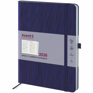 Еженедельник Axent датированный 2026 Grand Lines 195х255, синий (8531-26-02-A)