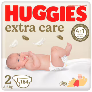 Підгузки Huggies Extra Care 2 (3-6 кг) M-Pack 164 шт (5029054234778_5029053549637)