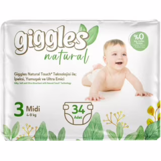 Підгузки Giggles Natural 3 Midi 4-9 кг 34 шт (8680131206391)