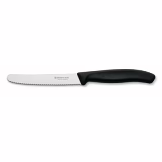 Кухонний ніж Victorinox SwissClassic для овощей 11 см, волнистое лезвие, черный (6.7833)