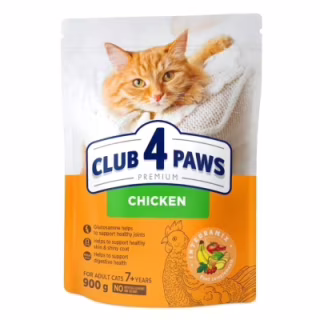 Сухий корм для кішок Club 4 Paws Преміум Adult Cats 7+ з куркою 900 г (4820269144989)