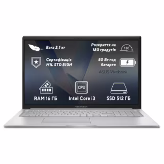 Ноутбук ASUS Vivobook 17 X1704VA-AU756 (90NB10V1-M00V40)