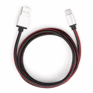 Дата кабель USB 2.0 AM to USB-C 1.0m pu leather black Vinga (VCPDCTCLS1BK)