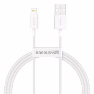 Дата кабель USB 2.0 AM to Lightning 1.5m Superior Fast Charging 2.4A white Baseus (CALYS-B02)