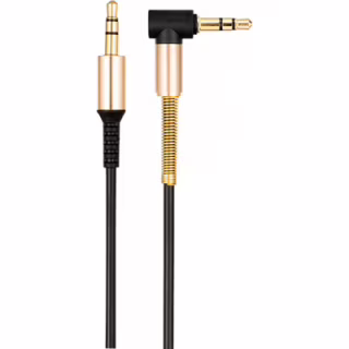 Кабель мультимедийный 3.5mm M to 3.5mm M 1.0m 90° corner Black HOCO (6957531025665)