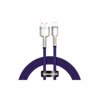 Дата кабель USB 2.0 AM to Lightning 2.0m 2.4A metal purple Baseus (CALJK-B05)