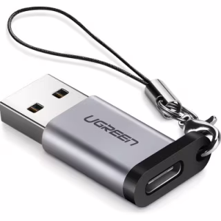Переходник USB 3.0 AM to USB-C F gray Ugreen (50533)