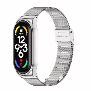 Ремешок для фитнес браслета BeCover Metal для Xiaomi Mi Smart Band 7 Silver (707494)