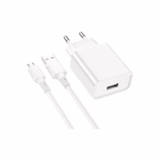 Зарядное устройство BOROFONE BA74A Aspirer USB + cable USB to Micro 5P White (6974443388664)