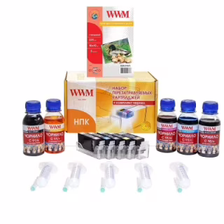 Комплект перезаправляемых картриджей WWM CANON iP4840/MG5140/5240 AO-chip (RC.CLI426ARC)