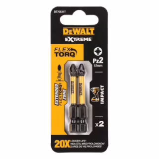 Набір біт DeWALT IMPACT TORSION, ударні, Pozidriv, Pz2, L=57 мм, 2 шт (DT70531T)