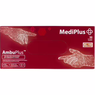 Медичні рукавички MediPlus AmbuPlus Латексні оглядові нестерильні неприпудрені Сині Розмір XL 50 шт. (9551004355869)