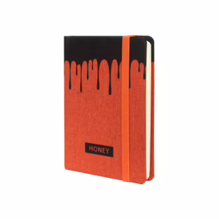Книга записная Optima А6 HONEY твердая обложка текстиль, резинка, кремовый блок, линия (O27192-03)