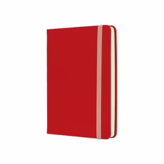 Книга записная Optima А6 SQUARE, твердая обложка, резинка, кремовый блок линия, красный (O20386-03)