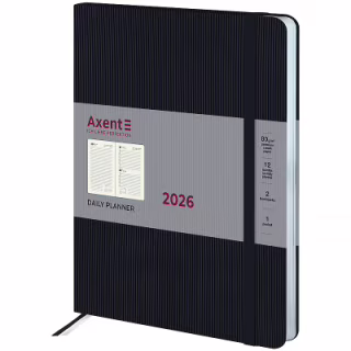 Еженедельник Axent датированный 2026 Grand Lines, 195х255, черный (8831-26-01-A)