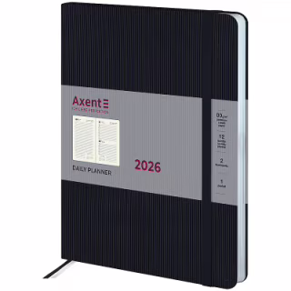 Тижневик Axent датований 2026 Grand Lines, 195х255, чорний (8831-26-01-A)