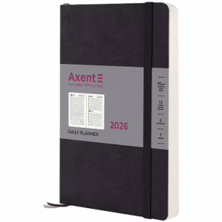 Еженедельник Axent датированный 2026 Partner Soft Skin, 145х210, черный (8810-26-01-A)