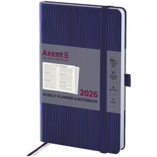 Еженедельник Axent датированный 2026 Partner Lines 125х195, темно-синий (8515-26-02-A)