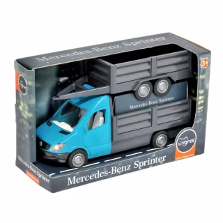 Масштабна модель автомобіля Tigres Mercedes-Benz Sprinter бортовий з причіпом (ціан) (39668)