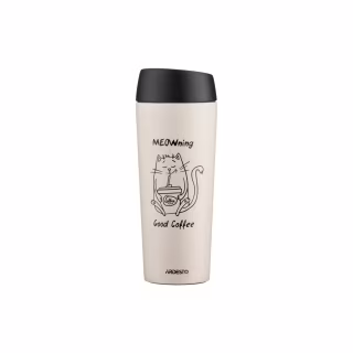 Термокружка ARDESTO Coffee Тime Meowning 450 мл Бежева (AR2645WC)