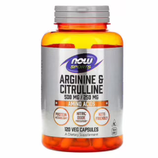 Аминокислота Now Foods Аргинин и Цитрулин, 500мг\250 мг, 120 вегетарианских капсул (NOW-00037)