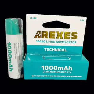 Аккумулятор Arexes 18650 Li-ion 1000mAh 3.7V с контактами под пайку