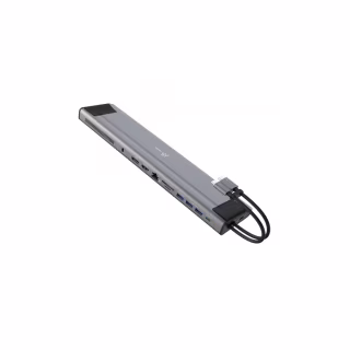 Порт-репликатор J5create Dock-Station USB-C 10Gbps, 12-in-1 (слот M2 NVMe/хаб/HDMI/DP/PD/картрид/LAN) (JCD552-N)