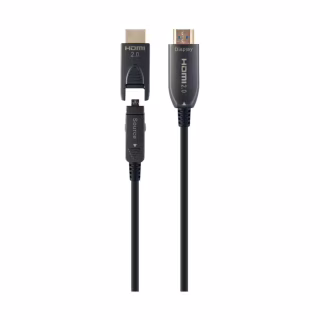 Кабель мультимедийный HDMI M to HDMI M 30.0m V2.0 AOC 4K60Hz gold Cablexpert (CCBP-HDMID-AOC-30M)