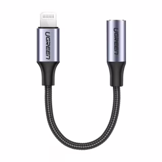 Переходник Lightning to 3.5mm 10cm Headphone Jack Adapter Model US211 gray Ugreen (30756)
