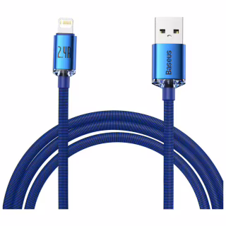 Дата кабель USB 2.0 AM to Lightning 2.0m 2.4A blue Baseus (CAJY000103)