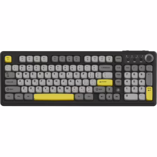 Клавіатура Ajazz AF98 Plus Wireless/Bluetooth/USB UA Black/Grey/Yellow (AF98-PLUS-BGY)